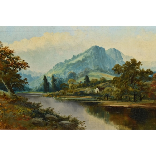 925 - W. MARSHALL (19TH / 20TH CENTURY) A RIVER LANDSCAPE WITH DISTANT HILLS, signed and dated (19) 05 bot... 