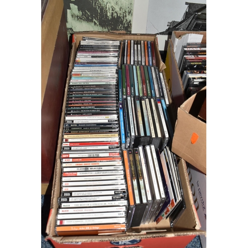 929 - THREE BOXES AND LOOSE MISCELLANEOUS ITEMS to include a box of approximately fifty easy listening and... 