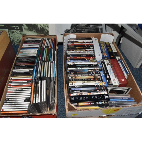 929 - THREE BOXES AND LOOSE MISCELLANEOUS ITEMS to include a box of approximately fifty easy listening and... 