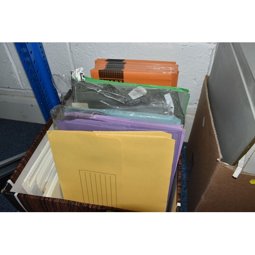 941 - FIVE BOXES AND LOOSE ASSORTED OFFICE SUPPLIES to include ring binders, various paper types, assorted... 