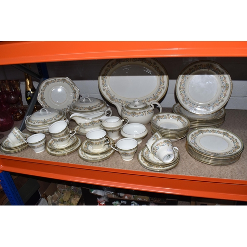 945 - AYNSLEY 'HENLEY' PATTERN DINNER SERVICE FOR EIGHT, comprising dinner plates, starter plates, side pl... 