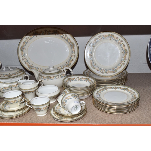 945 - AYNSLEY 'HENLEY' PATTERN DINNER SERVICE FOR EIGHT, comprising dinner plates, starter plates, side pl... 