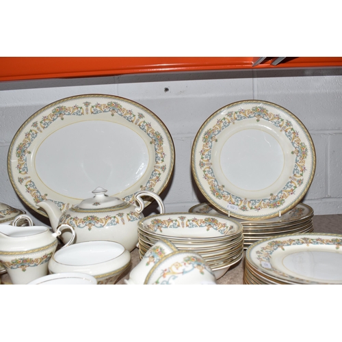 945 - AYNSLEY 'HENLEY' PATTERN DINNER SERVICE FOR EIGHT, comprising dinner plates, starter plates, side pl... 