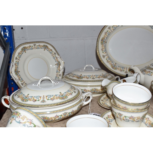 945 - AYNSLEY 'HENLEY' PATTERN DINNER SERVICE FOR EIGHT, comprising dinner plates, starter plates, side pl... 