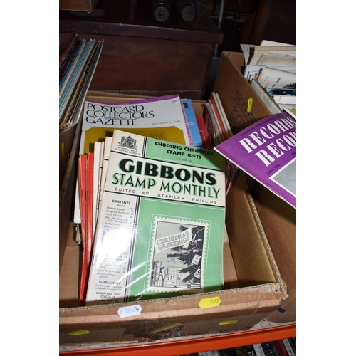 977 - FOUR BOXES OF EARLY AND MID TWENTIETH CENTURY MAGAZINES AND BROCHURES, to include a large collection... 