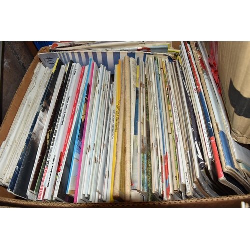 980 - FIVE BOXES OF VINTAGE MAGAZINES, COMICS AND PAPERBACK BOOKS, to include seven Marshall Grover 'Larry... 