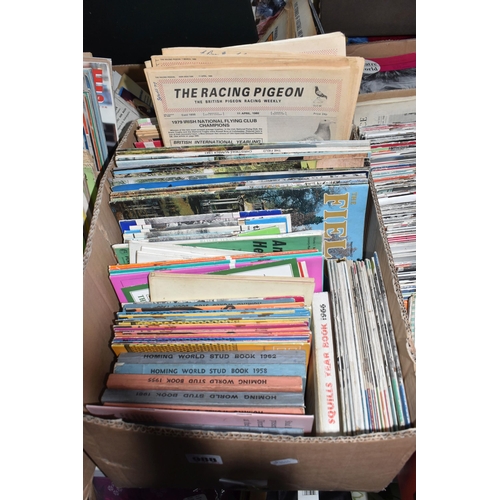 988 - FIVE BOXES OF VINTAGE MAGAZINES to include a large quantity of theatre magazines from the 1950s and ... 