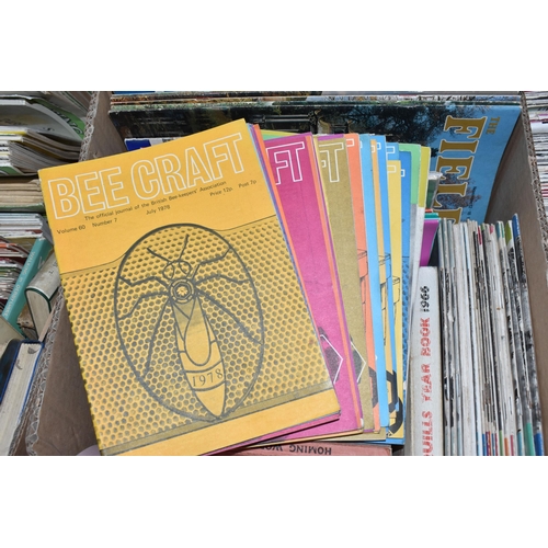 988 - FIVE BOXES OF VINTAGE MAGAZINES to include a large quantity of theatre magazines from the 1950s and ... 