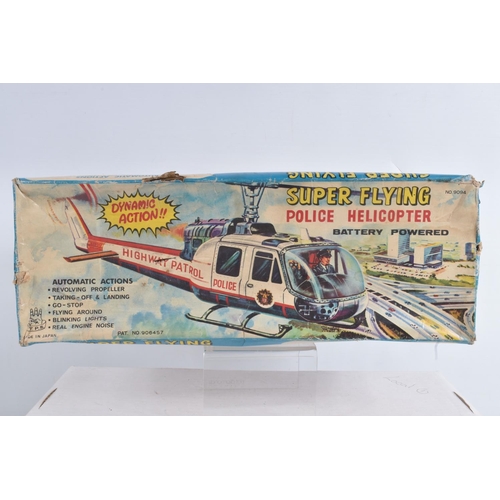 1 - A BOXED T.P.S. JAPAN BATTERY OPERATED TINPLATE SUPER FLYING POLICE HELICOPTER, No.9094, not tested, ... 