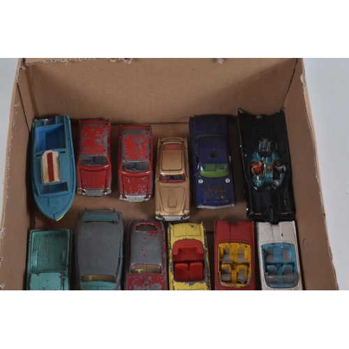 19 - A QUANTITY OF UNBOXED AND ASSORTED PLAYWORN DIECAST CAR AND VAN MODELS, majority are 1950's and 1960... 