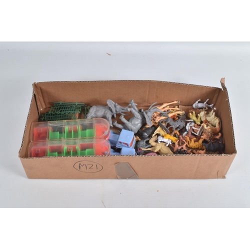 21 - A BOXED ELF PRODUCTIONS WOODEN AND METAL TOY ZOO PLAYSET, No.15, playworn condition but appears larg... 