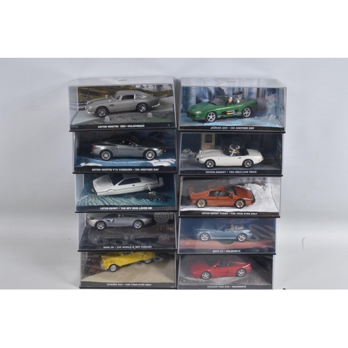 31 - A QUANTITY OF GE FABBRI JAMES BOND CAR COLLECTION MODELS, models 1 - 20 each with the accompanying m... 