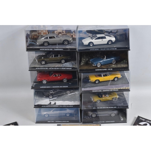 31 - A QUANTITY OF GE FABBRI JAMES BOND CAR COLLECTION MODELS, models 1 - 20 each with the accompanying m... 