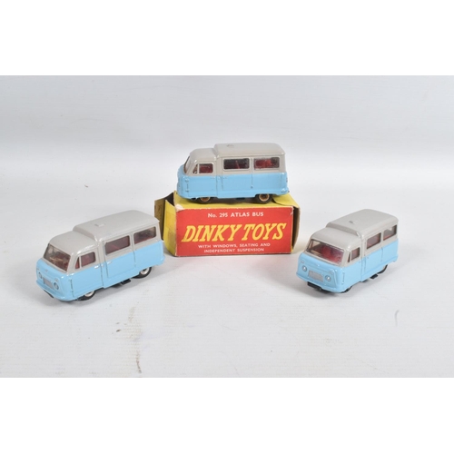 34 - A COLLECTION OF UNBOXED DINKY TOYS STANDARD ATLAS KENEBRAKE MINIBUS, No.295, majority have been repa... 