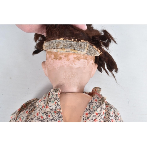 48 - A HEUBACH KOPPELSDORF BISQUE HEAD DOLL, nape of neck marked 'Heubach Koppelsdorf 320-2½ Germany', sl... 