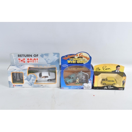 61 - A COLLECTION OF CORGI MOVIE AND TV SERIES THEMES MODEL DIECAST VEHICLES, to include six James Bond 0... 