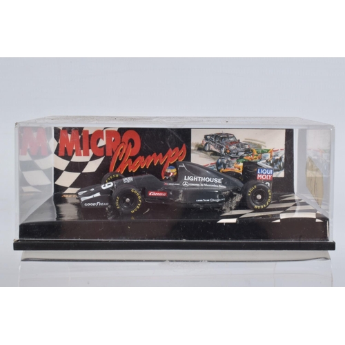 64 - A QUANTITY OF BOXED PAUL'S MODEL ART MINICHAMPS AND MICROCHAMPS FORMULA 1 RACING CAR MODELS, 2 X 1/4... 