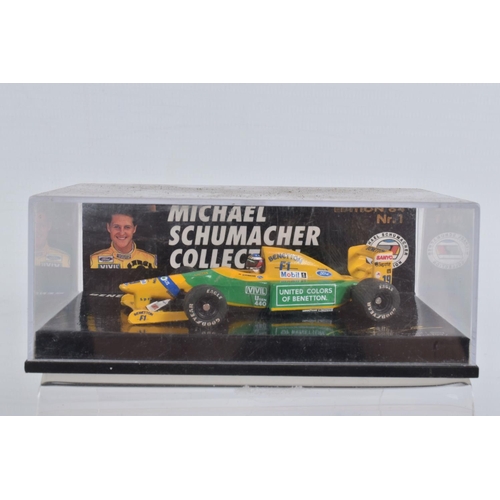 64 - A QUANTITY OF BOXED PAUL'S MODEL ART MINICHAMPS AND MICROCHAMPS FORMULA 1 RACING CAR MODELS, 2 X 1/4... 