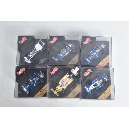 75 - A QUANTITY OF 1:43 SCALE DIECAST MODEL F1 RACE CARS IN THEIR PERSPEX CASE, to include 20 ONYX models... 