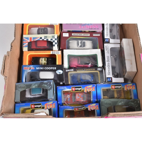 79 - A COLLECTION OF ASSORTED DIECAST MODEL SPORT CARS, to include Bburago Cararama, New Ray, Revell, Ant... 