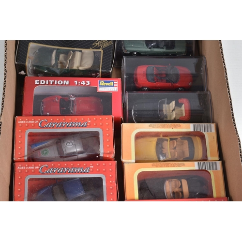 79 - A COLLECTION OF ASSORTED DIECAST MODEL SPORT CARS, to include Bburago Cararama, New Ray, Revell, Ant... 