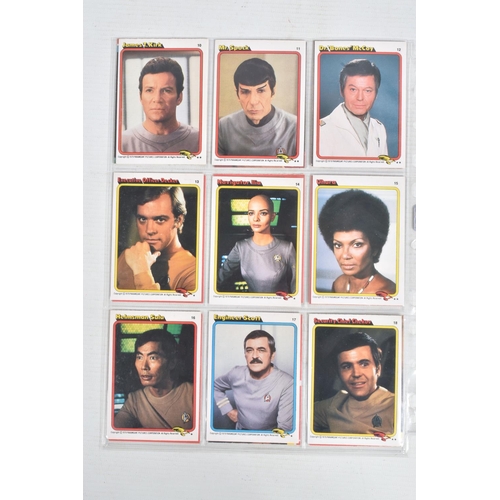 102 - A SET OF 1979 TOPPS PARAMOUNT 1-88 STAR TREK TRADING CARDS, all housed in plastic folder sleeves, ru... 