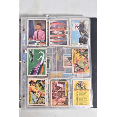 109 - TWO BINDERS OF TRADING CARDS, COLLECTORS CARDS,  AND POSTCARDS, the first binder is a collection of ... 