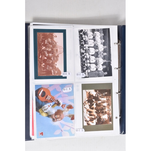 109 - TWO BINDERS OF TRADING CARDS, COLLECTORS CARDS,  AND POSTCARDS, the first binder is a collection of ... 