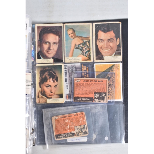 109 - TWO BINDERS OF TRADING CARDS, COLLECTORS CARDS,  AND POSTCARDS, the first binder is a collection of ... 