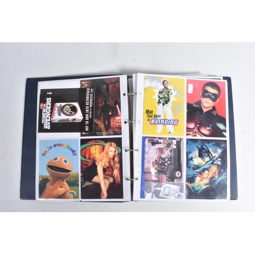 109 - TWO BINDERS OF TRADING CARDS, COLLECTORS CARDS,  AND POSTCARDS, the first binder is a collection of ... 