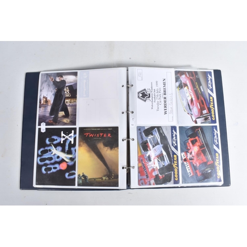 109 - TWO BINDERS OF TRADING CARDS, COLLECTORS CARDS,  AND POSTCARDS, the first binder is a collection of ... 