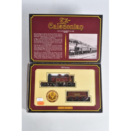 163 - TWO BOXED HORNBY RAILWAYS OO GAUGE L.M.S. (EX CALEDONIAN) 4-2-2 LOCOMOTIVE AND TENDER, both No.14010... 