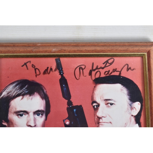 203 - ELEVEN FRAMED SIGNED PHOTOGRAPHS OF VARIOUS ACTORS, the actors are mainly British TV and Film stars,... 