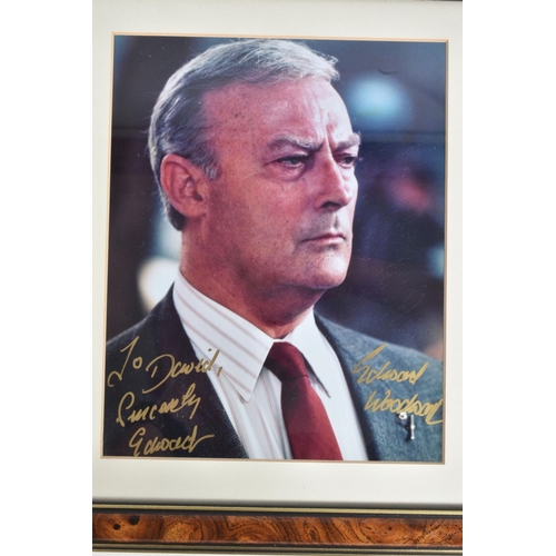 203 - ELEVEN FRAMED SIGNED PHOTOGRAPHS OF VARIOUS ACTORS, the actors are mainly British TV and Film stars,... 