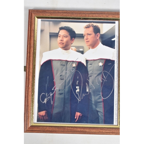 210 - A COLLECTION OF FRAMED SIGNED PHOTOGRAPHS OF ACTORS FROM STAR TREK, including Will Wheaton, George T... 