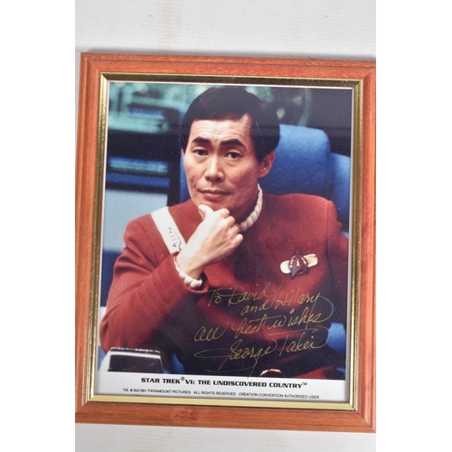 210 - A COLLECTION OF FRAMED SIGNED PHOTOGRAPHS OF ACTORS FROM STAR TREK, including Will Wheaton, George T... 