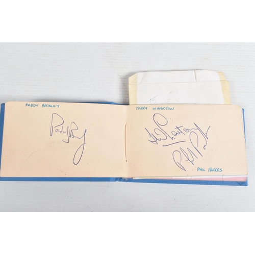 211 - A NUMBER OF SPORTING AUTOGRAPHS, an autograph book signed by various footballers such as Paddy Buckl... 