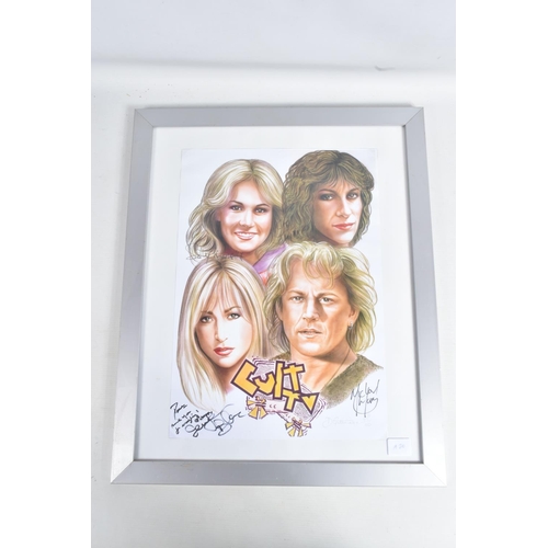 212 - A COLLECTION OF FRAMED SIGNED PHOTOGRAPHS, to include David Soul on a Starsky and Hutch print, Rober... 