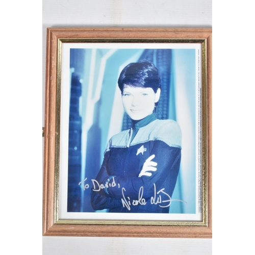 213 - A SELECTION OF FRAMED SIGNED STAR TREK PORTRAITS, to include Nicole De Boer, Louise Fletcher, John D... 