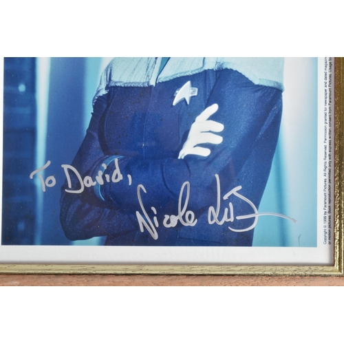 213 - A SELECTION OF FRAMED SIGNED STAR TREK PORTRAITS, to include Nicole De Boer, Louise Fletcher, John D... 