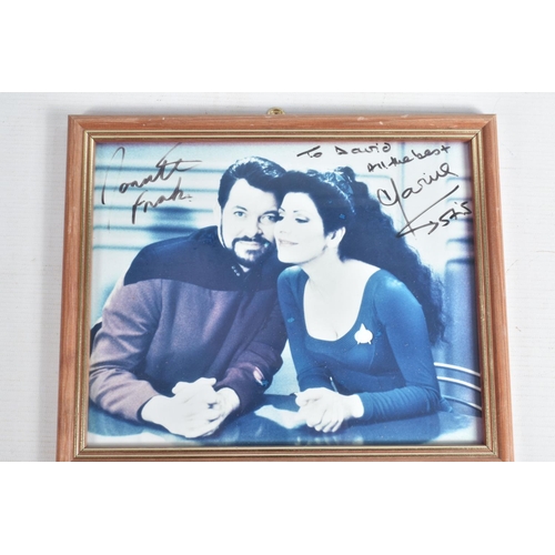 213 - A SELECTION OF FRAMED SIGNED STAR TREK PORTRAITS, to include Nicole De Boer, Louise Fletcher, John D... 