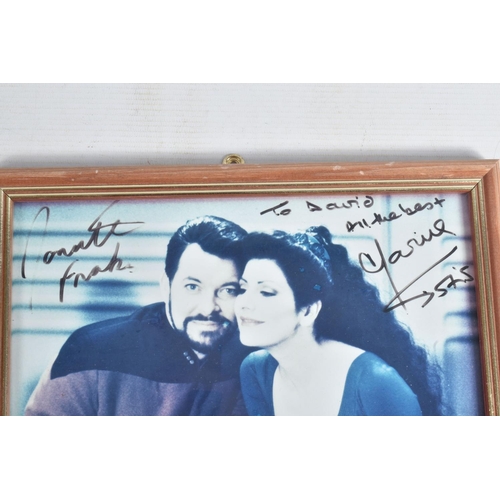 213 - A SELECTION OF FRAMED SIGNED STAR TREK PORTRAITS, to include Nicole De Boer, Louise Fletcher, John D... 