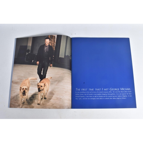 222 - A SIGNED 25LIVE GEORGE MICHAEL PROGRAMME, 35cm x 30cm, signed to the front blue panel