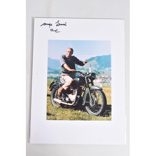 228 - TWO SIGNED 'THE GREAT ESCAPE' PICTURES AND ONE VHS BY ANGUS LENNIE, pictures featuring Steve McQueen... 