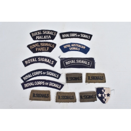 251 - SELECTION OF ROYAL SIGNALS INSIGNIA TO INCLUDE, Far East Land forces(rare) Royal Signals Malaya, Roy... 