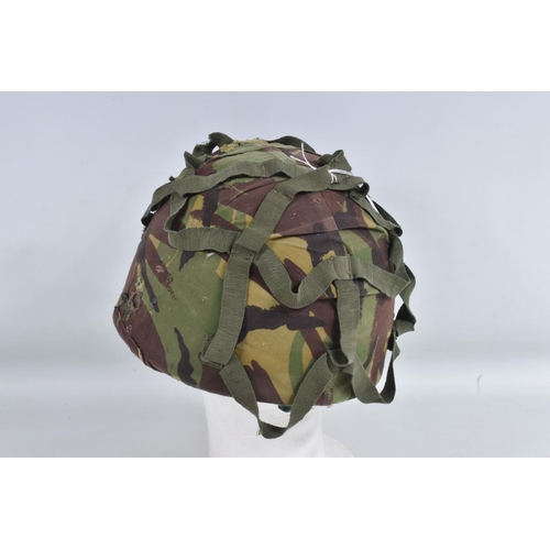 260 - BRITISH FORCES ISSUE MK6 GS KEVLAR HELMET WITH MTP COVER GOOD CONDITION, with liners pads and all st... 