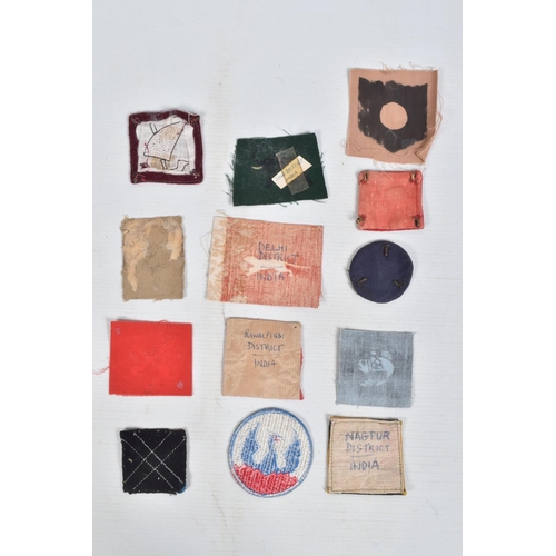 265 - RIKER DISPLAY CASE CONTAINING over 25 WW2 period Formation patches including 404th East Bengal, Sout... 