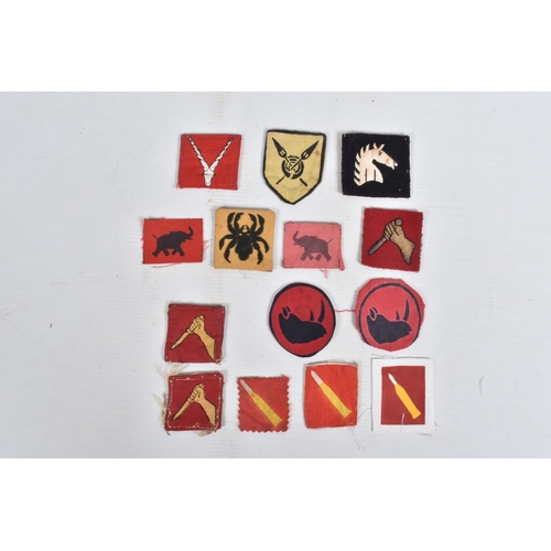 266 - RIKER DISPLAY CASE CONTAINING over 25 Formation and Unit patches WW2 era to include 15th Indian Corp... 