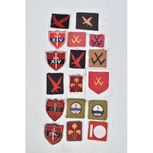 266 - RIKER DISPLAY CASE CONTAINING over 25 Formation and Unit patches WW2 era to include 15th Indian Corp... 