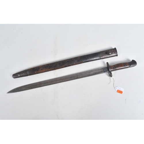 278 - A 1907 PATTERN RIFLE BAYONET FOR USE WITH A LEE ENFIELD RIFLE, the blade is clearly stamped and it c... 